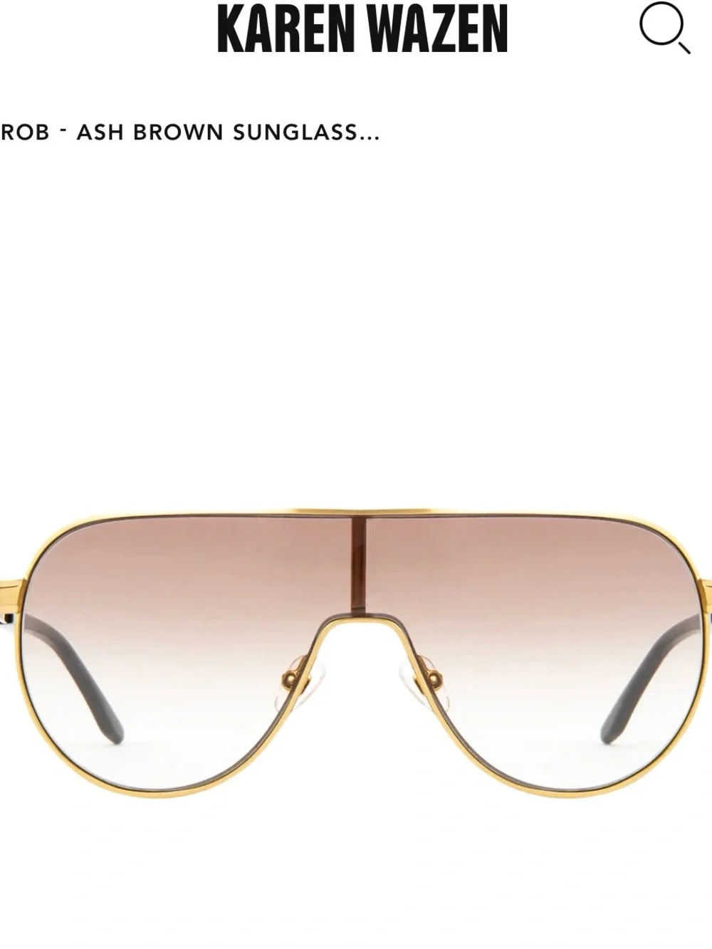 Ash Brown Gradient Aviator Sunglasses - Gold Frame